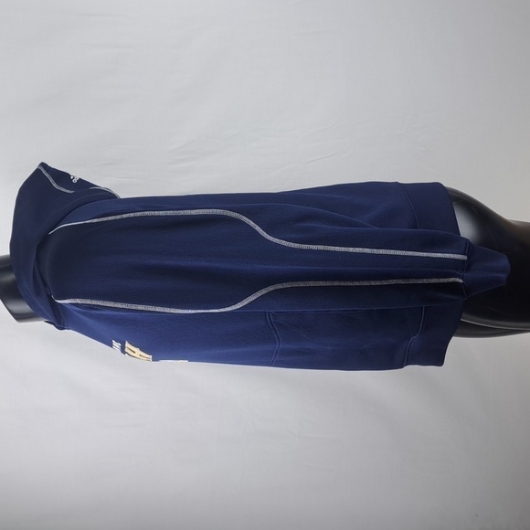 Adidas Notre Dame Universty embroidered blue & gold SM pullover colligate hoodie - Picture 3 of 7